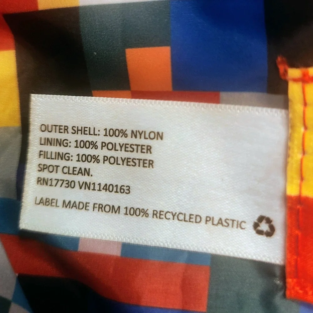 Lego Puffer Pouch Bag Unisex Small Multi Excellent Colorblock Retro Padded